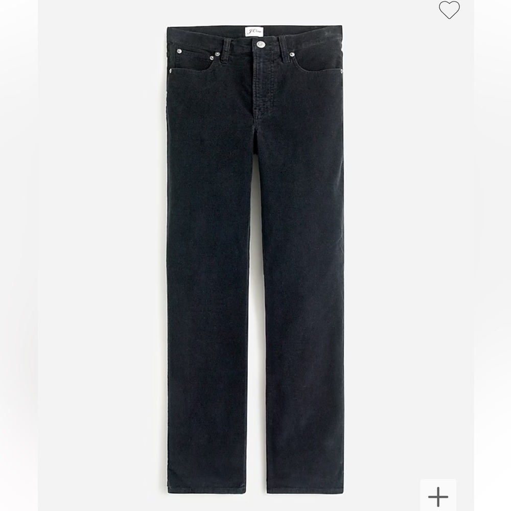 J. Crew Women’s Vintage High-Rise slim-straight Black Corduroy Pants Size 29 NWT